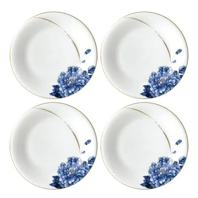 Prouna Bone China 7" Appetizer Plate, Set Of 4 In Blue;white