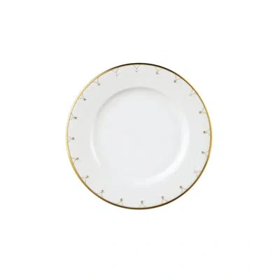 Prouna Bone China 7" Bread And Butter Plate In White;gold