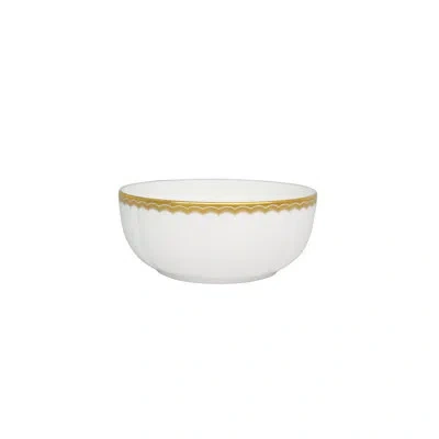 Prouna Bone China Cereal Bowl In White;antique Gold