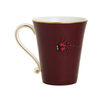 Prouna Bone China Coffee Mug In Burgundy