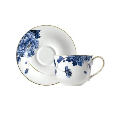 Prouna Bone China Teacup And Saucer In Blue;white