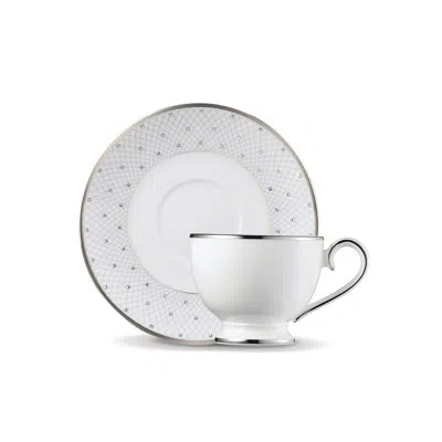 Prouna Bone China Teacup And Saucer In White;gray