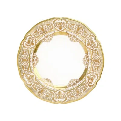 Prouna Carlsbad Queen White 8.5'' Bone China Salad Or Dessert Plate In White;gold