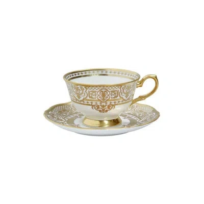 Prouna Carlsbad Queen White - Espresso Cup & Saucer In White,gold