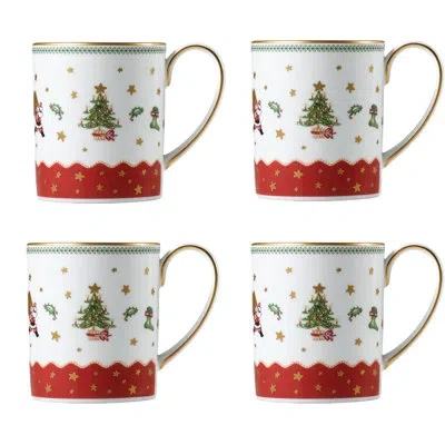 Prouna Coffee Mug Set Of 4 In White;green;red