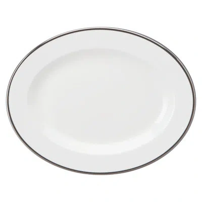 Prouna Comet Bone China Oval Platter In Platinum