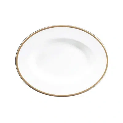 Prouna Comet Gold - 9" Oval Platter In White,gold