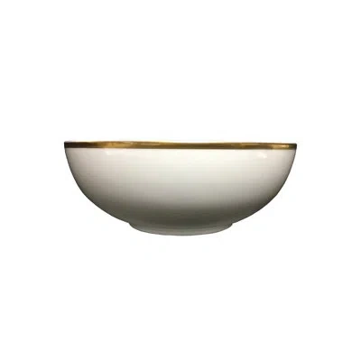 Prouna Comet Gold/white Bone China Cereal Bowl In White;gold