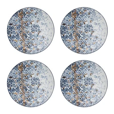 Prouna Cuenca Canape Plate In White,blue,gold