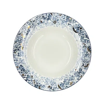 Prouna Cuenca Soup Bowl In Blue,white,gold