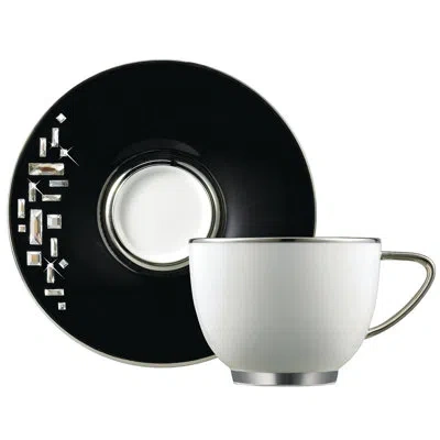 Prouna Diana Black - Espresso Cup & Saucer In Black,white