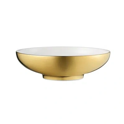 Prouna Diana Bone China Fruit Bowl In White;gold
