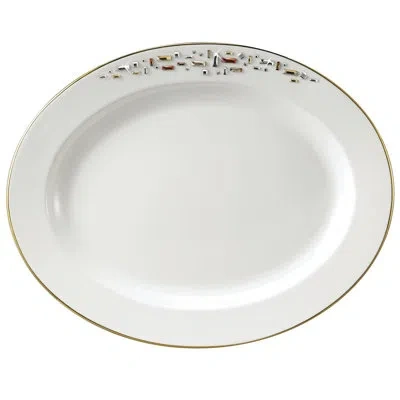 Prouna Diana Bone China Oval Platter In White