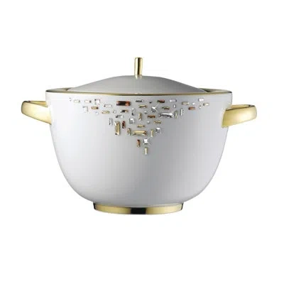 Prouna Diana Bone China Vegetable Bowl In Gray;gold