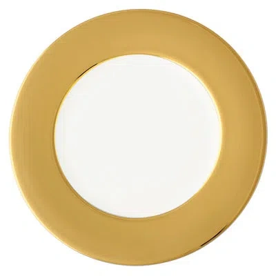 Prouna Diana Gold Bone China No Pattern Charger In White;gold