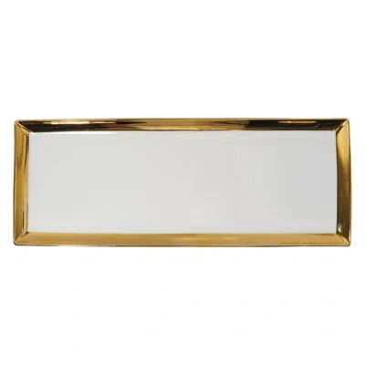 Prouna Diana Sandwich/cake Serving Tray In Gold Rim