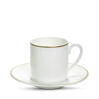 Prouna Domenico Vacca By  Alligator White Espresso Cup & Saucer, 2 Piece Set