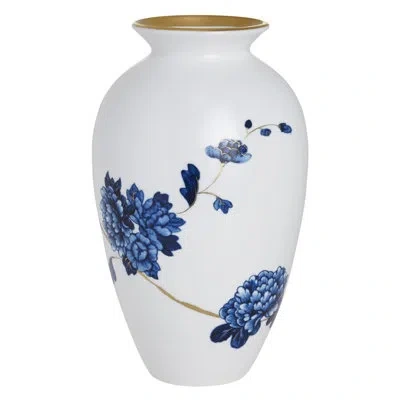Prouna Emperor Flower - 9.5" Urn Vase In Blue,white,gold