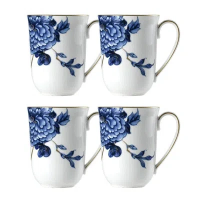 Prouna Emperor Flower Bone China Coffee Mug In Blue;white