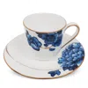 Prouna Emperor Flower Espresso Cup & Saucer In Blue