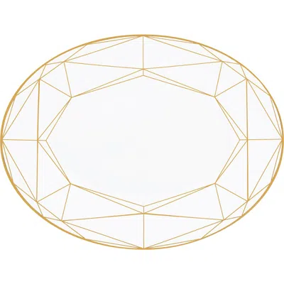 Prouna Gem Cut Gold 16 Inch Oval Platter In White