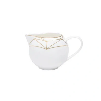 Prouna Gem Cut Gold Creamer In White