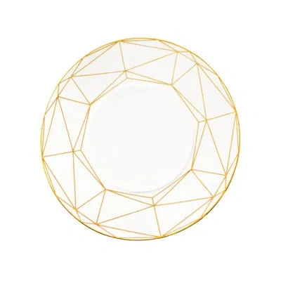 Prouna Gem Cut Gold - Salad / Dessert Plate In White,gold