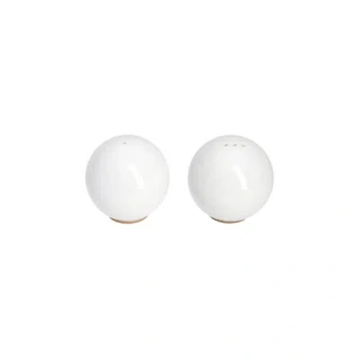 Prouna Gem Cut Gold Salt & Pepper Shaker In White
