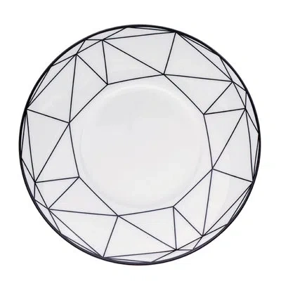 Prouna Gem Cut Onyx Bread And Butter Plate In Black;white;silver