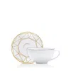 Prouna Gem Cut Teacup & Saucer In Gold