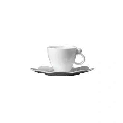 Prouna Geometrica Bone China Espresso Cup And Saucer, Set Of 2 In White