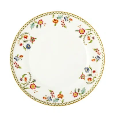 Prouna Gione Bone China 11" Dinner Plate In White;green;gold