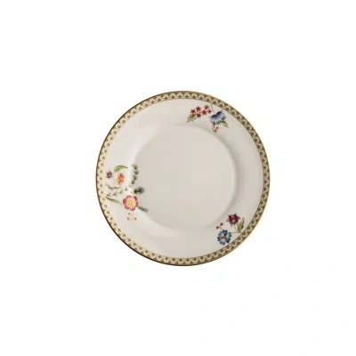 Prouna Gione Bone China 7" Appetizer Plate In White;green;gold