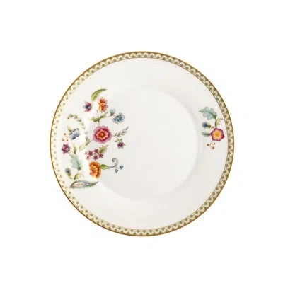 Prouna Gione Bone China 8.5" Salad Or Dessert Plate In White;green;gold
