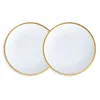 Prouna Golden Edge 6 Canape Bread Plate, Set Of 2 In Gold