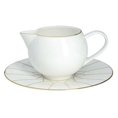 Prouna Gravy Boat & Saucer In Gold