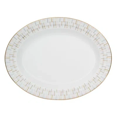 Prouna Luminous 16" Oval Platter In White,gold
