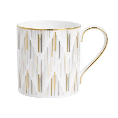 Prouna Luminous Bone China Coffee Mug In White;gray;gold