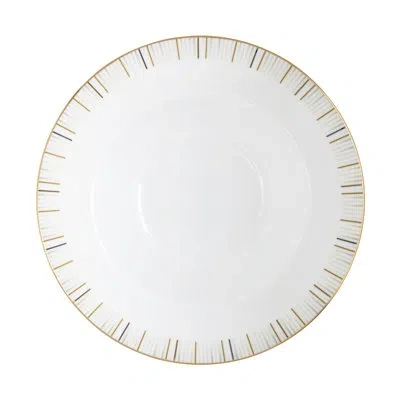 Prouna Luminous Bone China Soup Bowl In White;gold