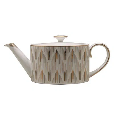 Prouna Luminous Bone China Teapot In Brown;white;gold
