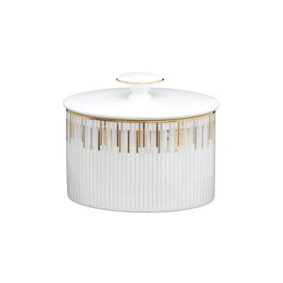 Prouna Luminous Sugar Bowl In White,gold