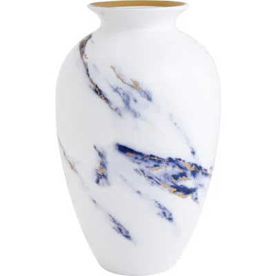 Prouna Marble Azure 12 Inch Urn Vase In Blue