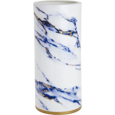 Prouna Marble Azure 14 Inch Tall Vase In Blue