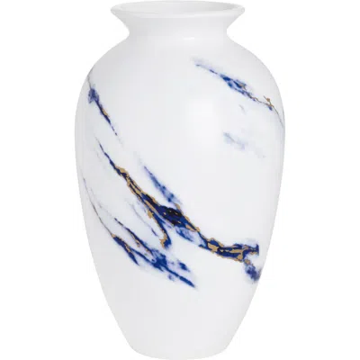Prouna Marble Azure 9.5 Inch Urn Vase In Blue