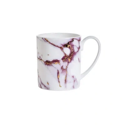 Prouna Marble Chianti Bone China Coffee Mug In White;purple