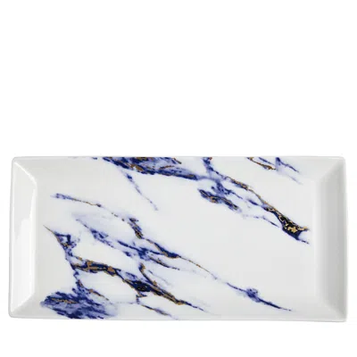 Prouna Marble Sandwich Tray In Azure