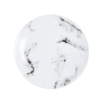 Prouna Marble Venice Fog 8.5'' Bone China Salad Or Dessert Plate In White;gray
