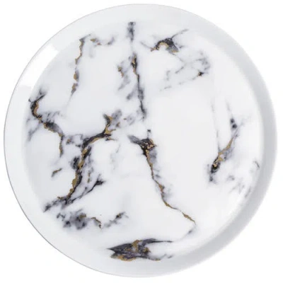 Prouna Marble Venice Fog Charger Plate In White