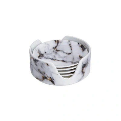 Prouna Marble Venice Fog Coaster In White