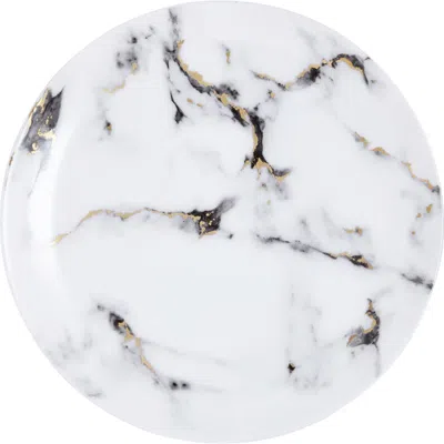 Prouna Marble Venice Fog Dinner Plate In White